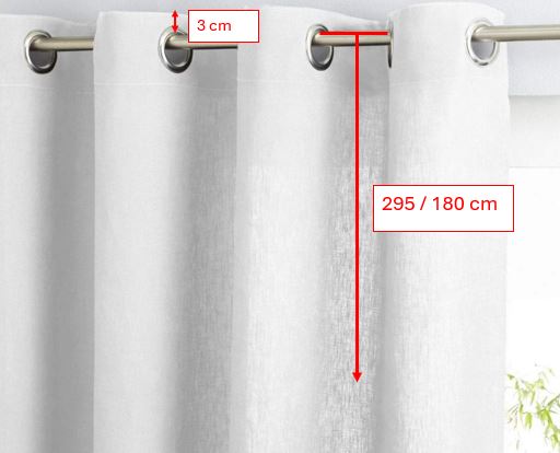 Rideau à œillets pour intérieurs - semi-transparents - tissu effet lin - largeur 200 cm - longueur individuelle - art.812