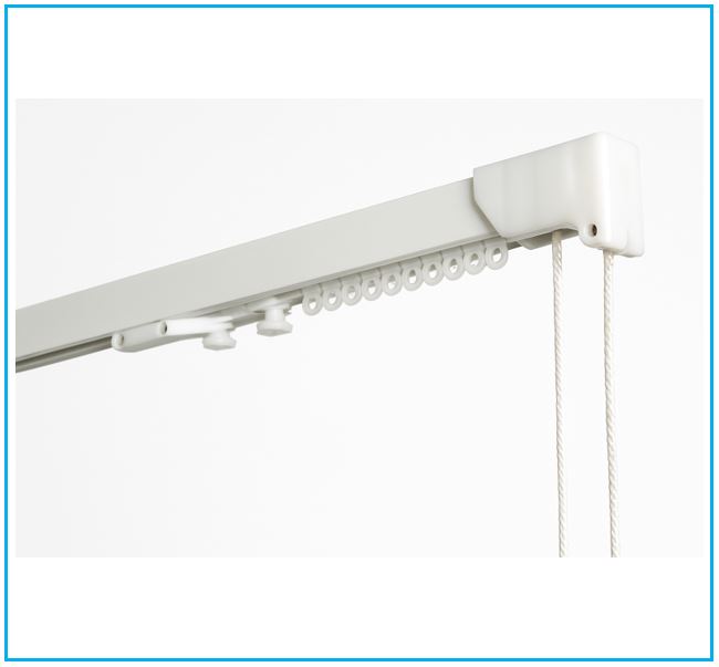 Rail aluminium pour rideaux froncés – installation facile, sur mesure - art.204