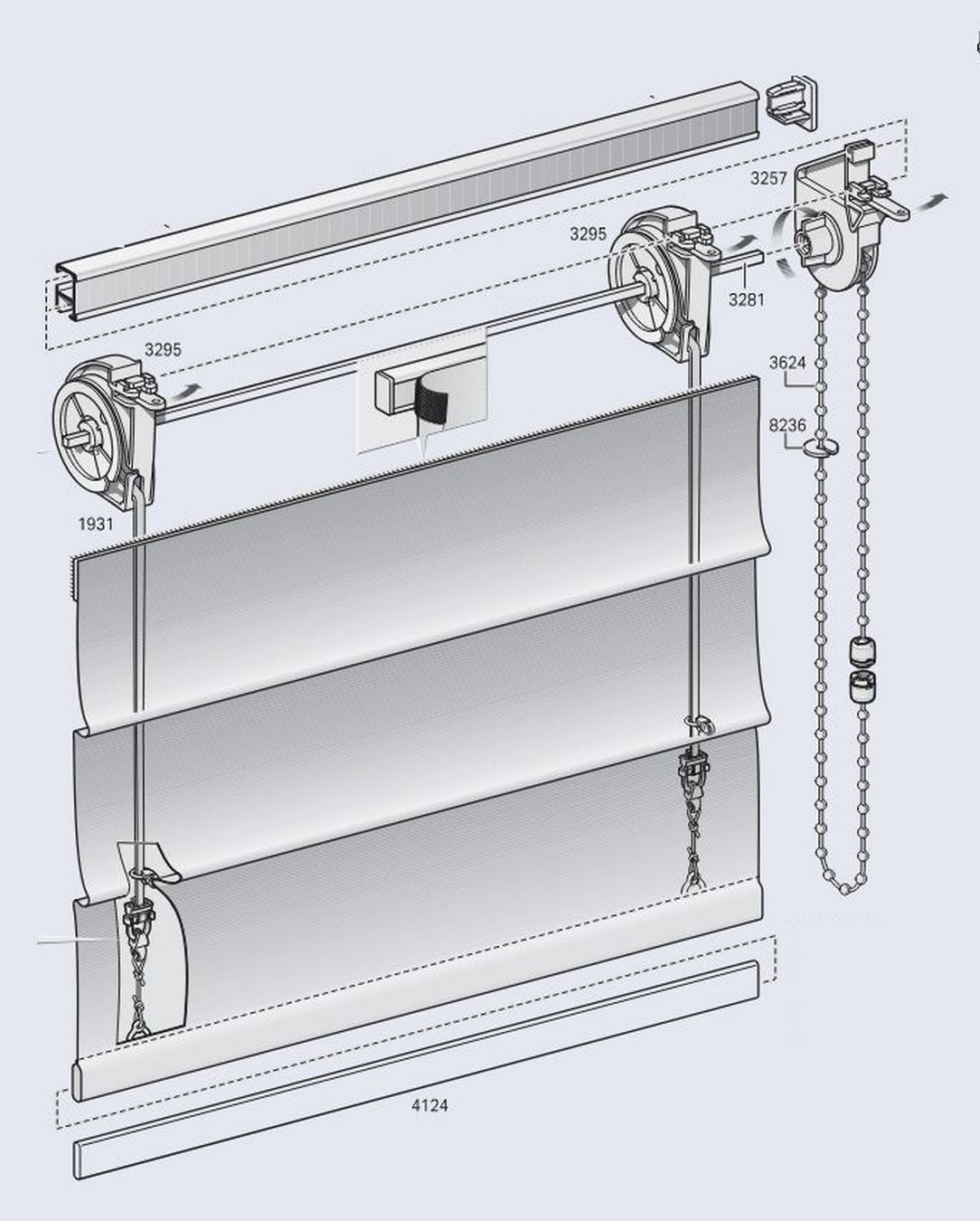 Binario a pacchetto movimento a catena componenti