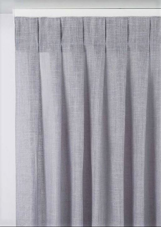Voilage intérieurs sur mesure avec finition plis simples cousus  - gris-art.400